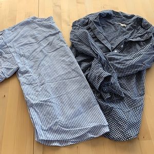 Pair of XS maternity tops in blue & white - Gap and Pinkblush